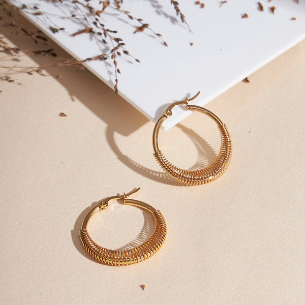 Gold Plated Tapered Spring Hoops