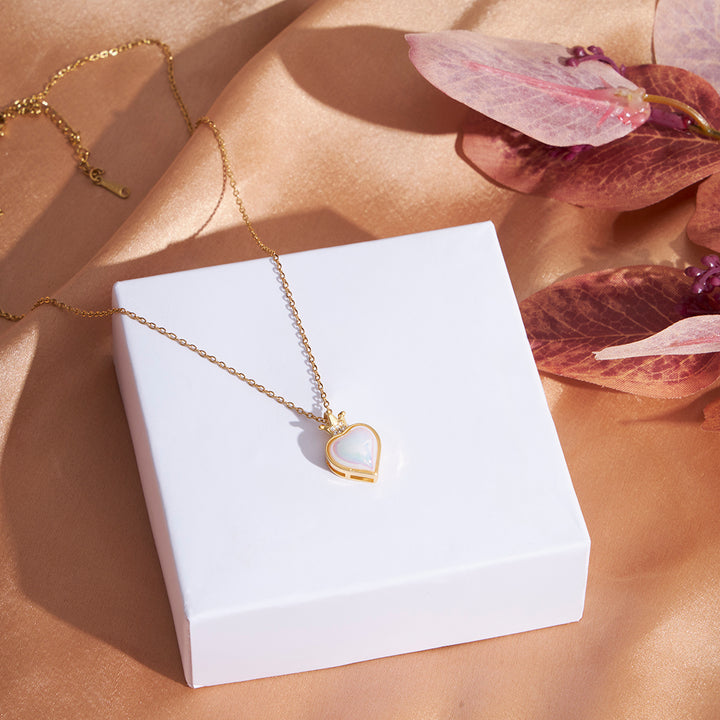 Mother Of Pearl Heart Shaped Pendant With  Anti Tarnish Chain - Sollak Designs