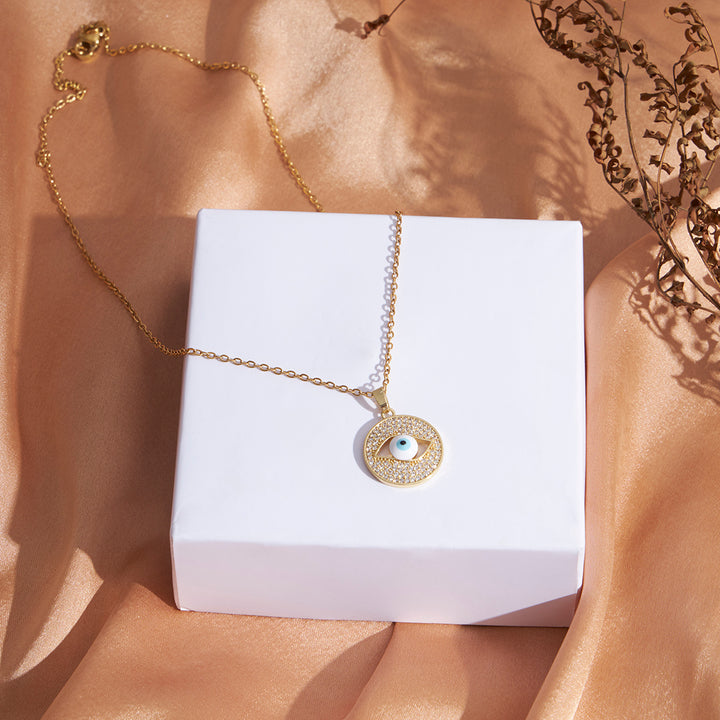 Circular Evil Eye Necklace - Sollak Designs