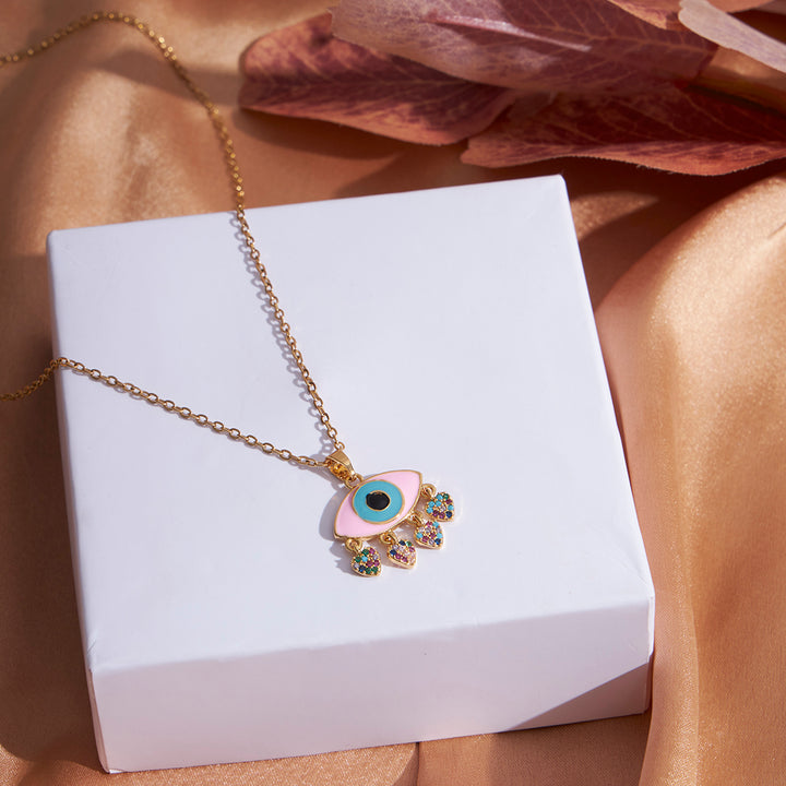 Turkish Evil Eye Pendant With Chain - Sollak Designs