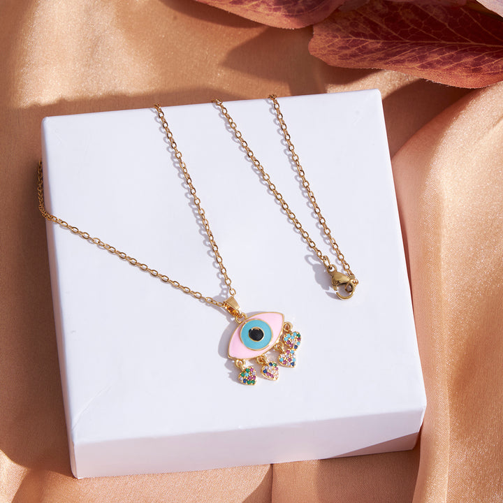 Turkish Evil Eye Pendant With Chain - Sollak Designs