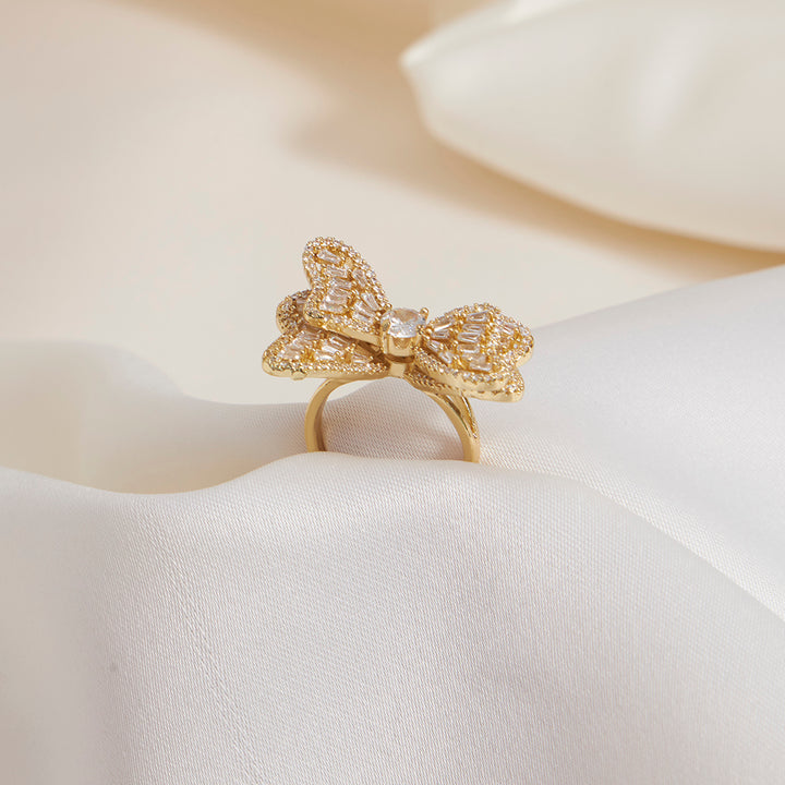 Cubic zirconia Bow Decor Ring - Sollak Designs