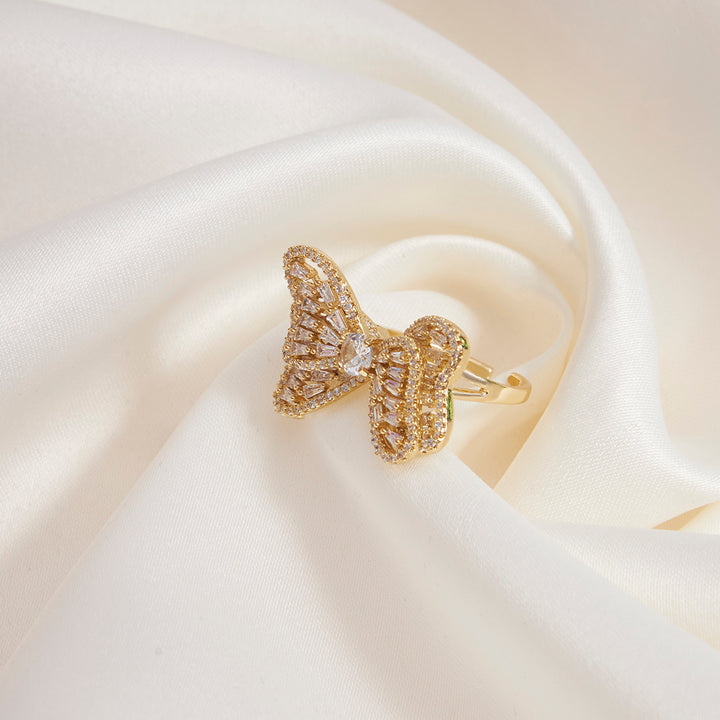 Cubic zirconia Bow Decor Ring - Sollak Designs