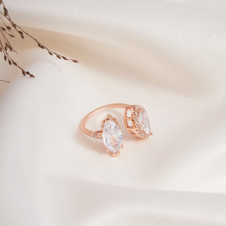 Soulmate Double Drop Zirconia Ring - Sollak Designs