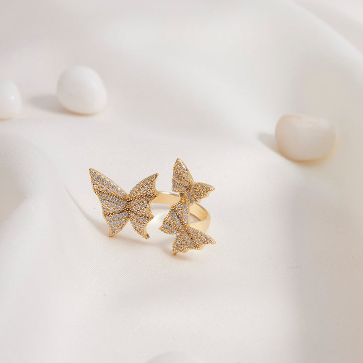 Triple Butterfly Zirconia Ring - Sollak Designs