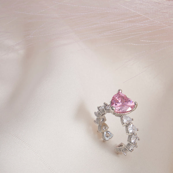 Pink Heart Cocktail Ring - Sollak Designs