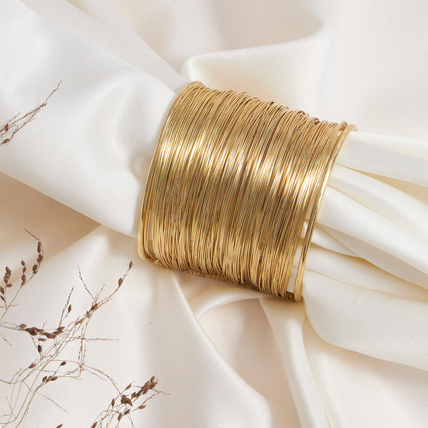 Gold Plated Party Statement Mesh Designs, Free size Korean Cuff Bracelet - Sollak Designs