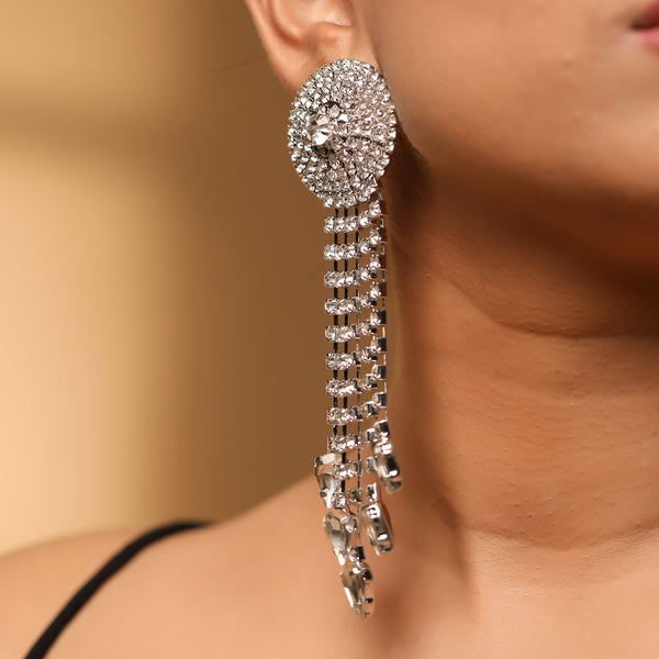 Rich Statement Dangling Large Crystal Earrings