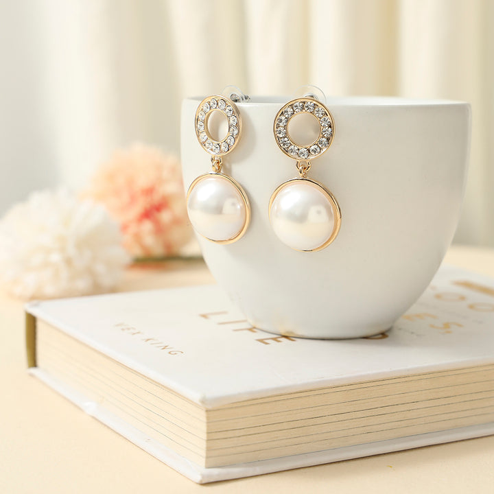 Round Pearl Drop Earrings - Sollak Designs