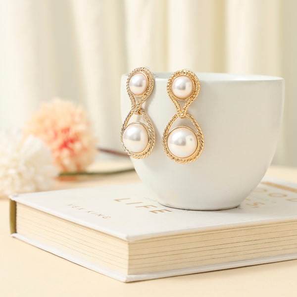 Faux Pearl Decor Earrings - Sollak Designs