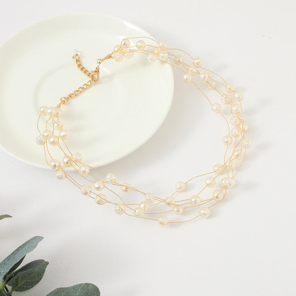 Multilayer Floating Pearl Choker Necklace - Sollak Designs