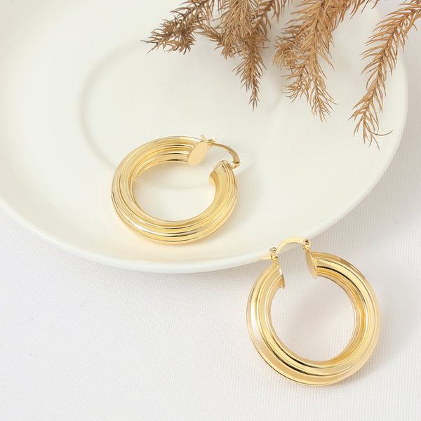 Chunky Gold Plated Hoops - Sollak Designs