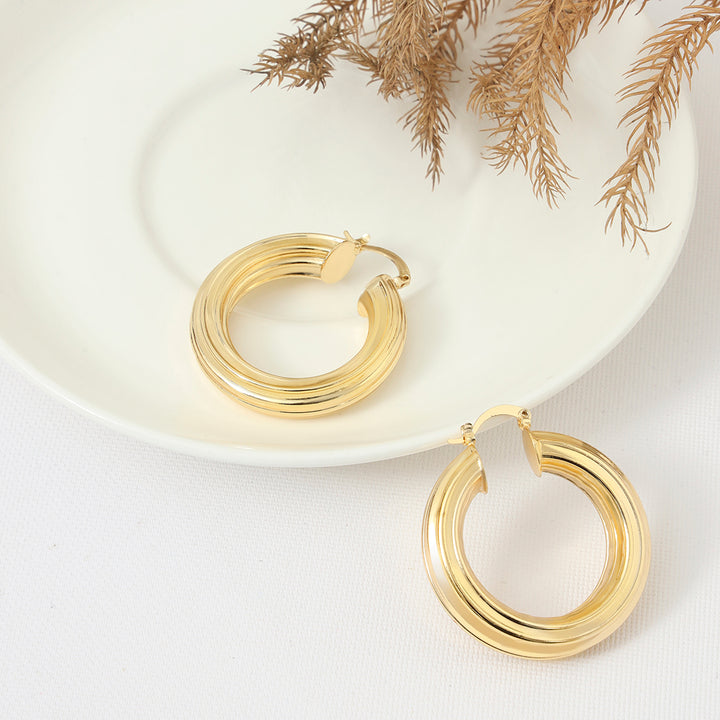 Chunky Gold Plated Hoops - Sollak Designs