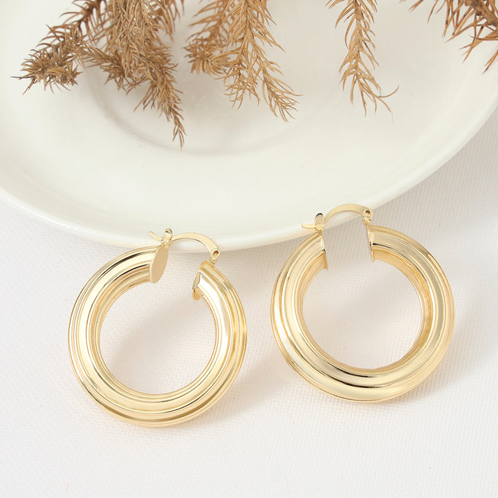 Chunky Gold Plated Hoops - Sollak Designs