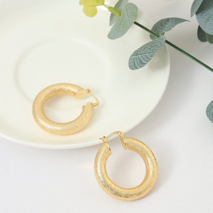 Oval Hollow Gold Plated Hoops - Sollak Designs