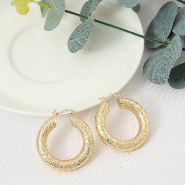 Oval Hollow Gold Plated Hoops - Sollak Designs