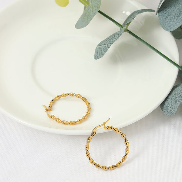 Gold Plated Spiral Hoops - Sollak Designs