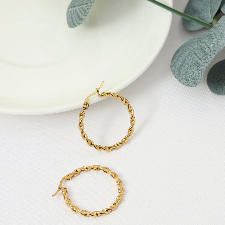 Gold Plated Spiral Hoops - Sollak Designs