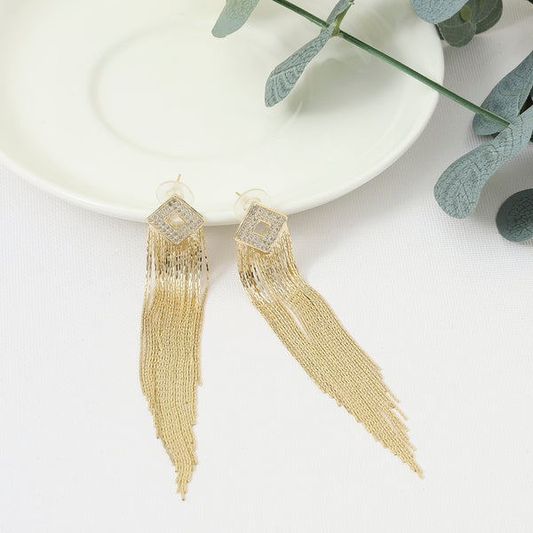 Sleek chain Tassels Drop earrings - Sollak Designs