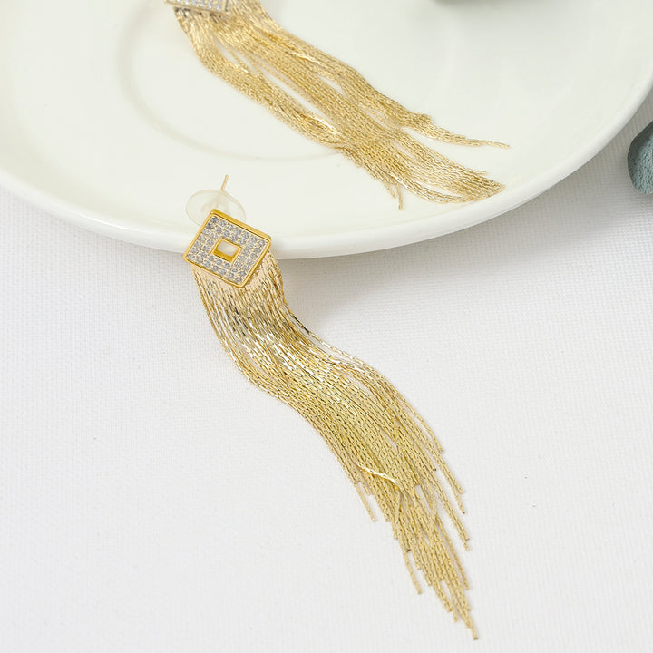 Sleek chain Tassels Drop earrings - Sollak Designs