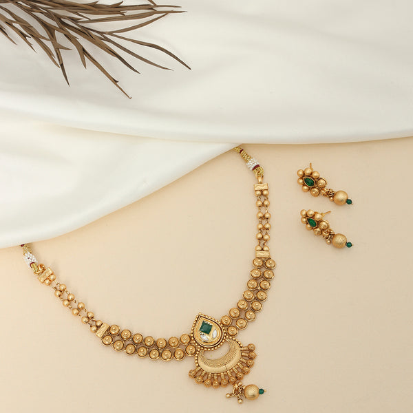 Gold Plated Rajwadi Traditional Necklace