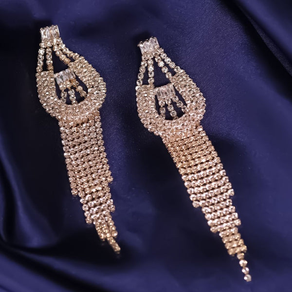 Rose Gold Rhinestones Statement Earrings