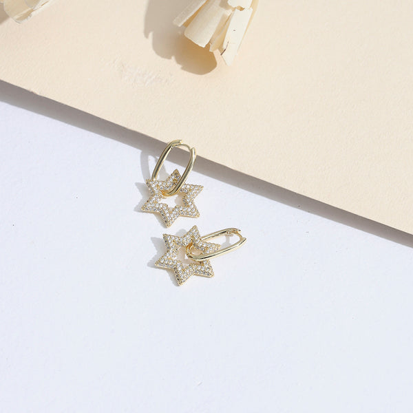 Micro Star Shaped Hoops - Sollak Designs