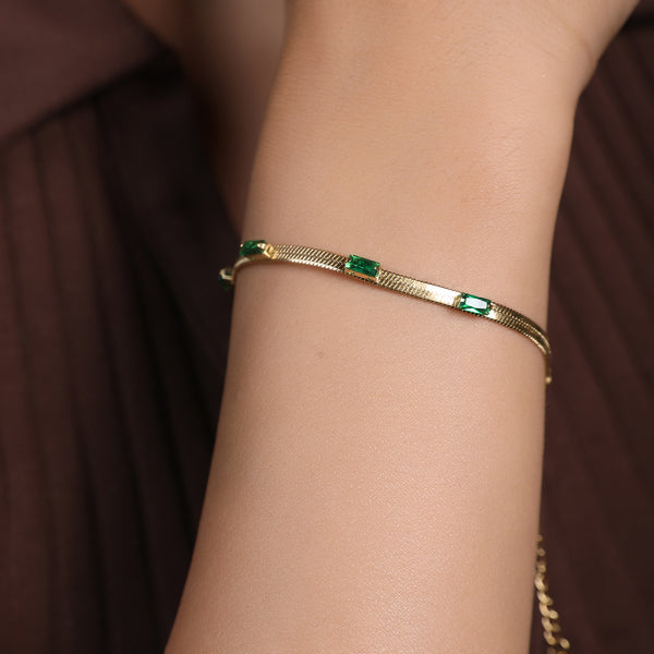 Emerald Grace Sleek Bracelet