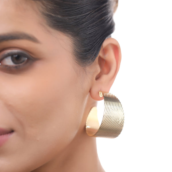 Gold Textured Hoop Earrings