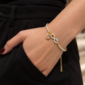 Infinity Charm Evil Eye Bracelet with Initial charm