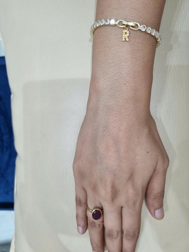 ETERNIA Timeless Tennis Bracelet with Initial Charm