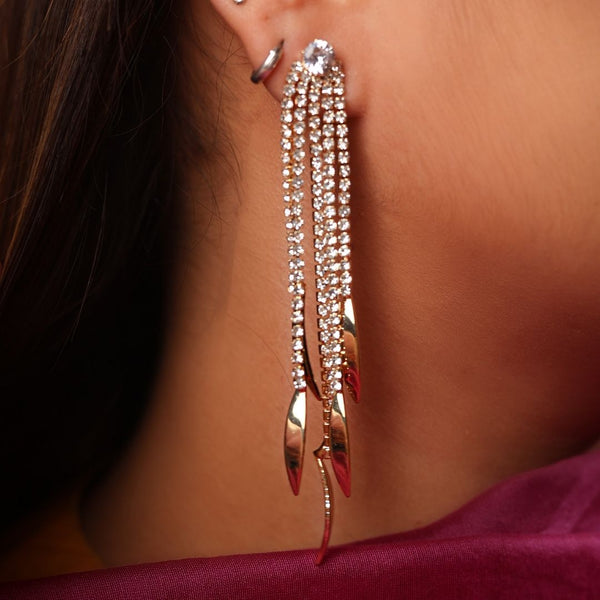 Rhinestone Drop Statement Earrings