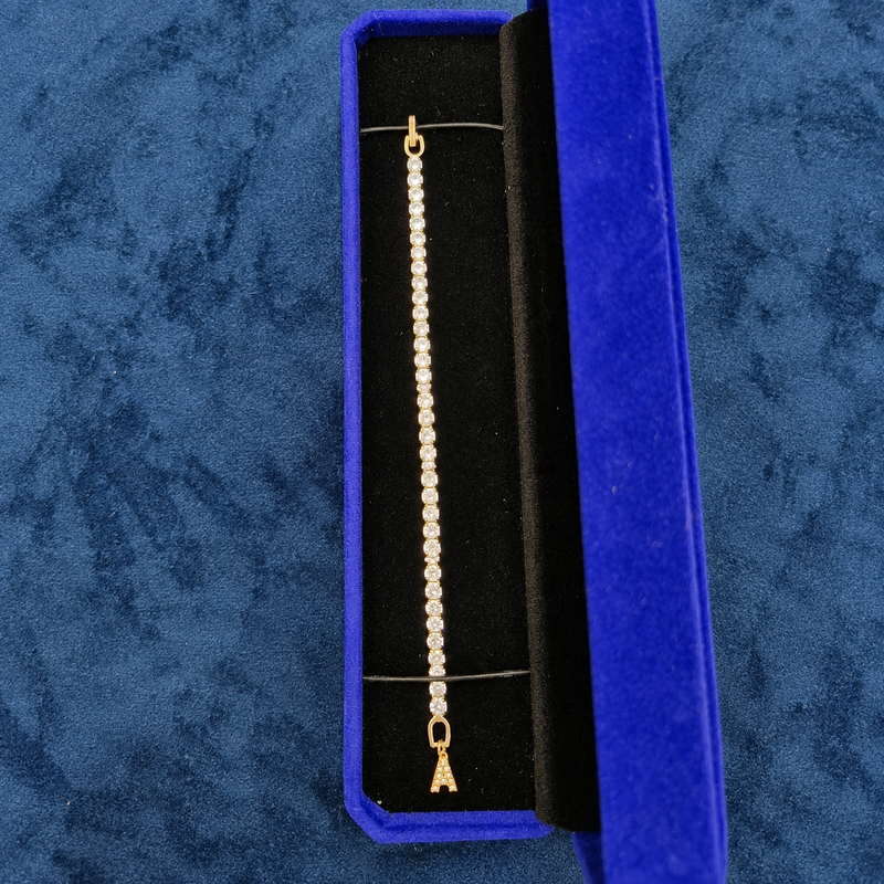 ETERNIA Timeless Tennis Bracelet with Initial Charm