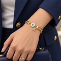 TennisGlow Evil Eye Bracelet with Initial