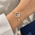 GlimmerGuard Evil Eye Bracelet With Initials