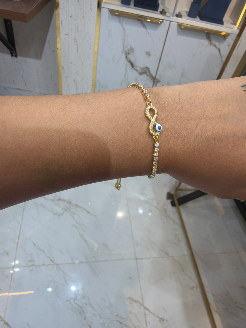 Infinity Charm Evil Eye Bracelet