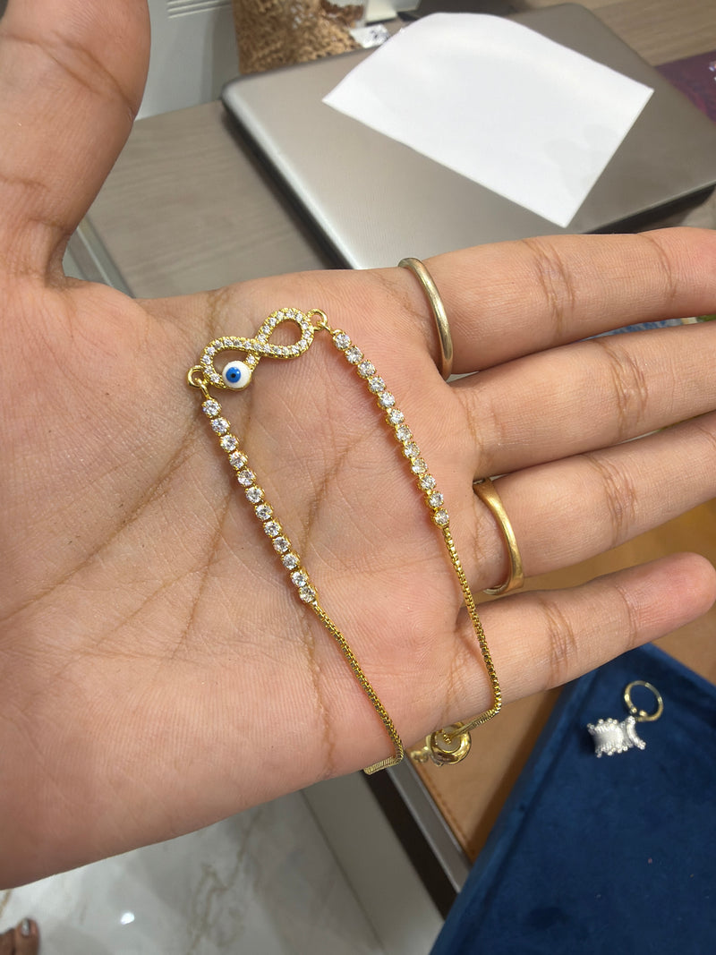 Infinity Charm Evil Eye Bracelet