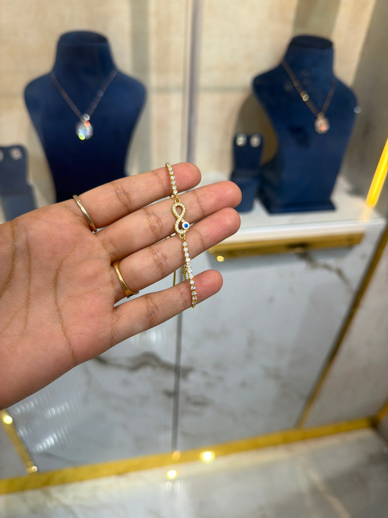 Infinity Charm Evil Eye Bracelet