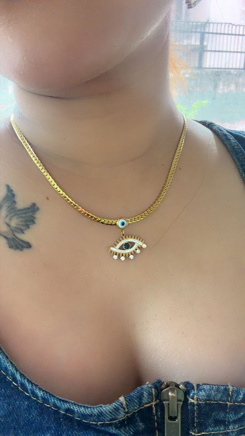 Eyeconic Evil Eye Necklace Earrings Set