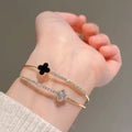 BloomLuxe Four-Leaf Layered Bracelet