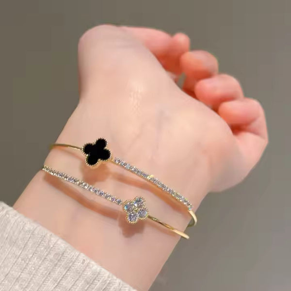 BloomLuxe Four-Leaf Layered Bracelet